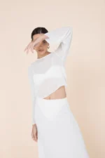Blusa Joana Transparência Off White - Imagem 3