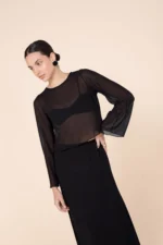 Blusa Joana Transparência Preto