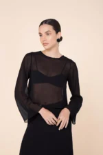 Blusa Joana Transparência Preto - Imagem 4