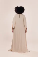 Kaftan Longo Decote Bege Duna - Imagem 4