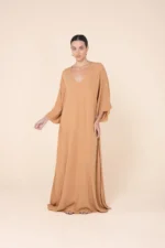 Kaftan Longo Decote Caramelo - Imagem 2