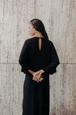 Kaftan Longo Decote Preto - Imagem 2