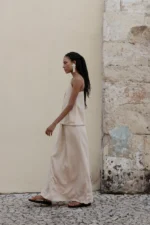 Saia Longa Bela Bege Duna - Imagem 3