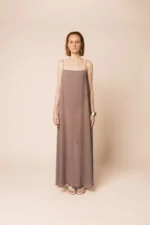 Vestido Ana Transparência Moca