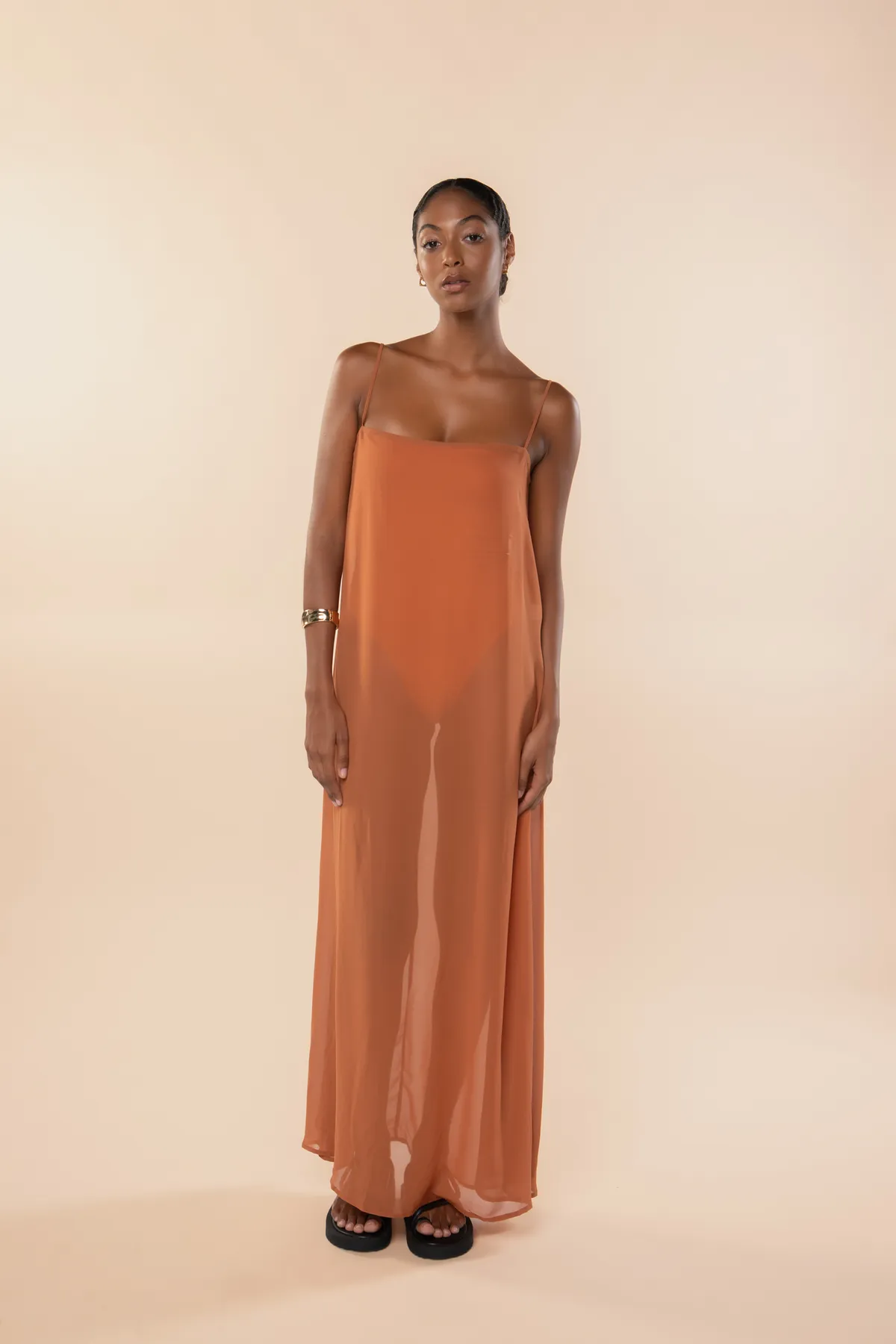 Vestido Ana Transparência Saibro